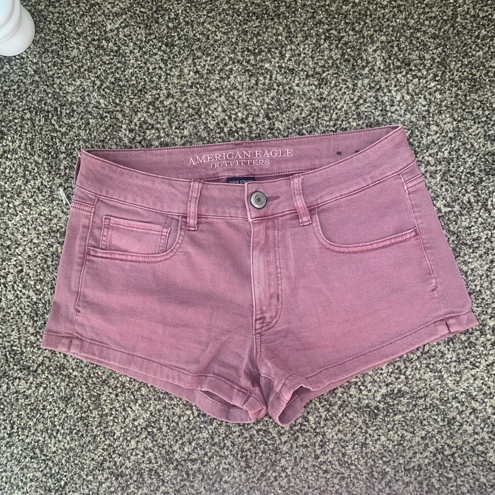 American Eagle dusty rose jean shorts